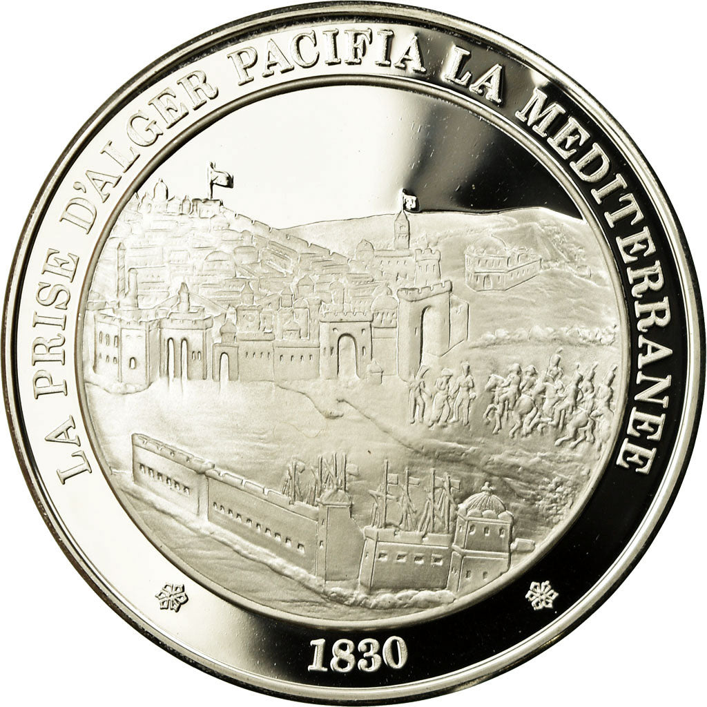 France, Medal, Charles X, Prise d'Alger, MS(65-70), Silver