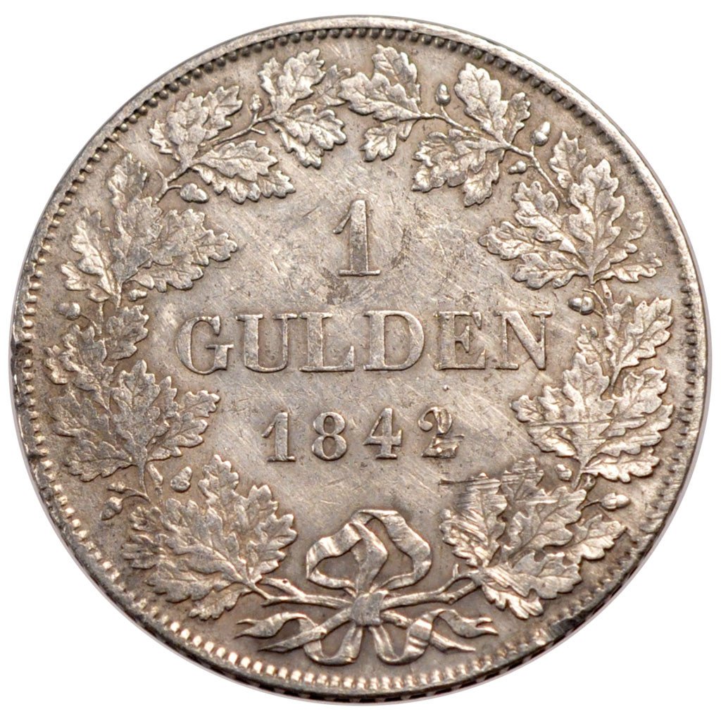 GERMAN STATES, Gulden, 1848, KM #788, EF(40-45), Silver, 10.47