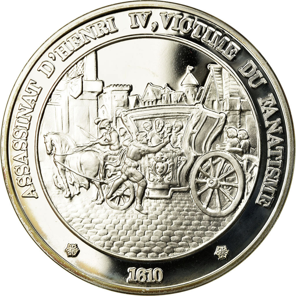 France, Medal, Assassinat d'Henri IV, MS(65-70), Silver