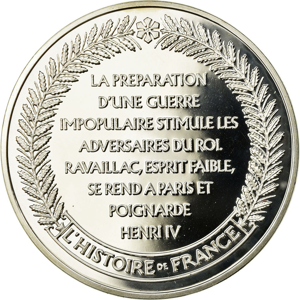 France, Medal, Assassinat d'Henri IV, MS(65-70), Silver