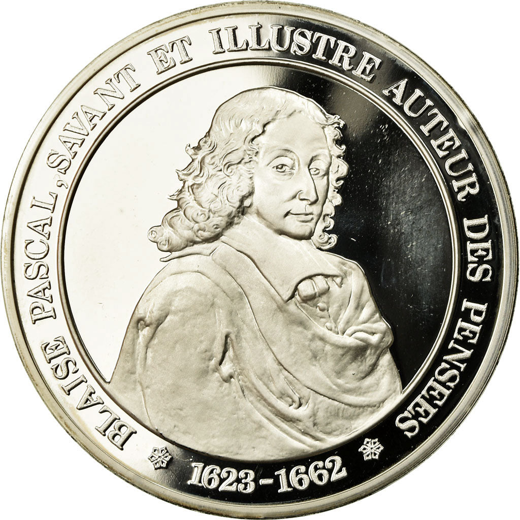 France, Medal, Blaise Pascale, Les Pensées, MS(65-70), Silver