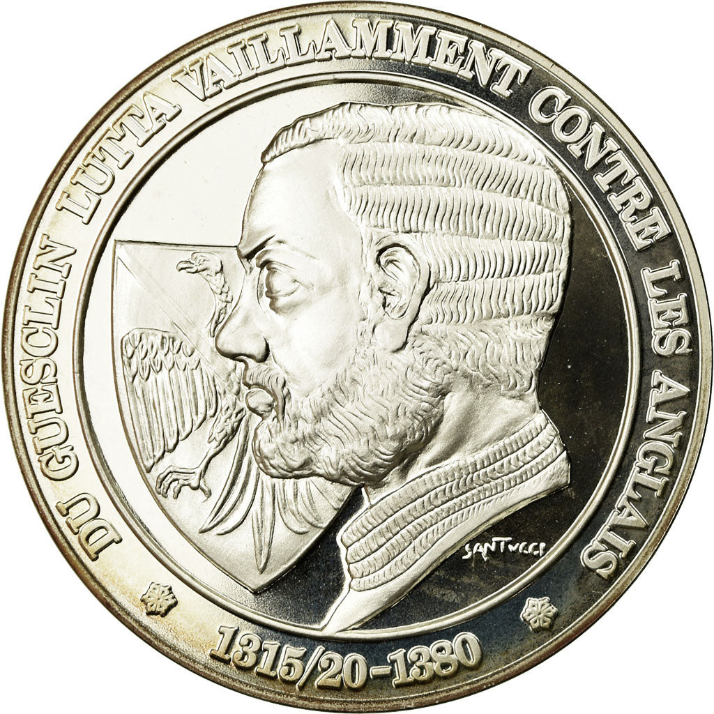 France, Medal, Du Guesclin, History, MS(65-70), Silver