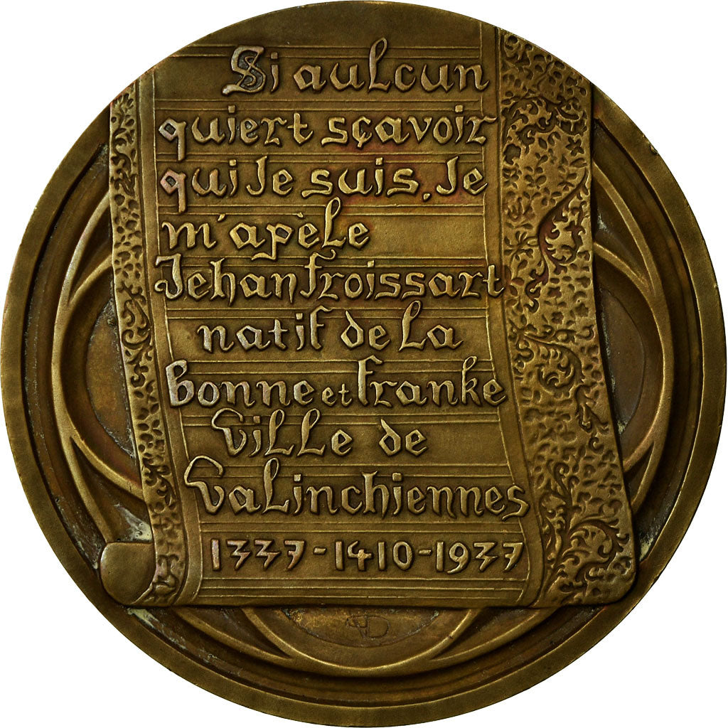 France, Medal, Jean Froissart, Chroniqueur, Valenciennes, MS(63), Bronze