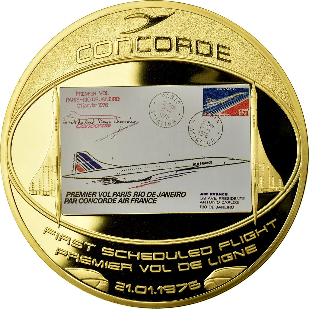 France, Medal, Concorde, Premier vol commercial Paris-Rio de Janeiro, 2003