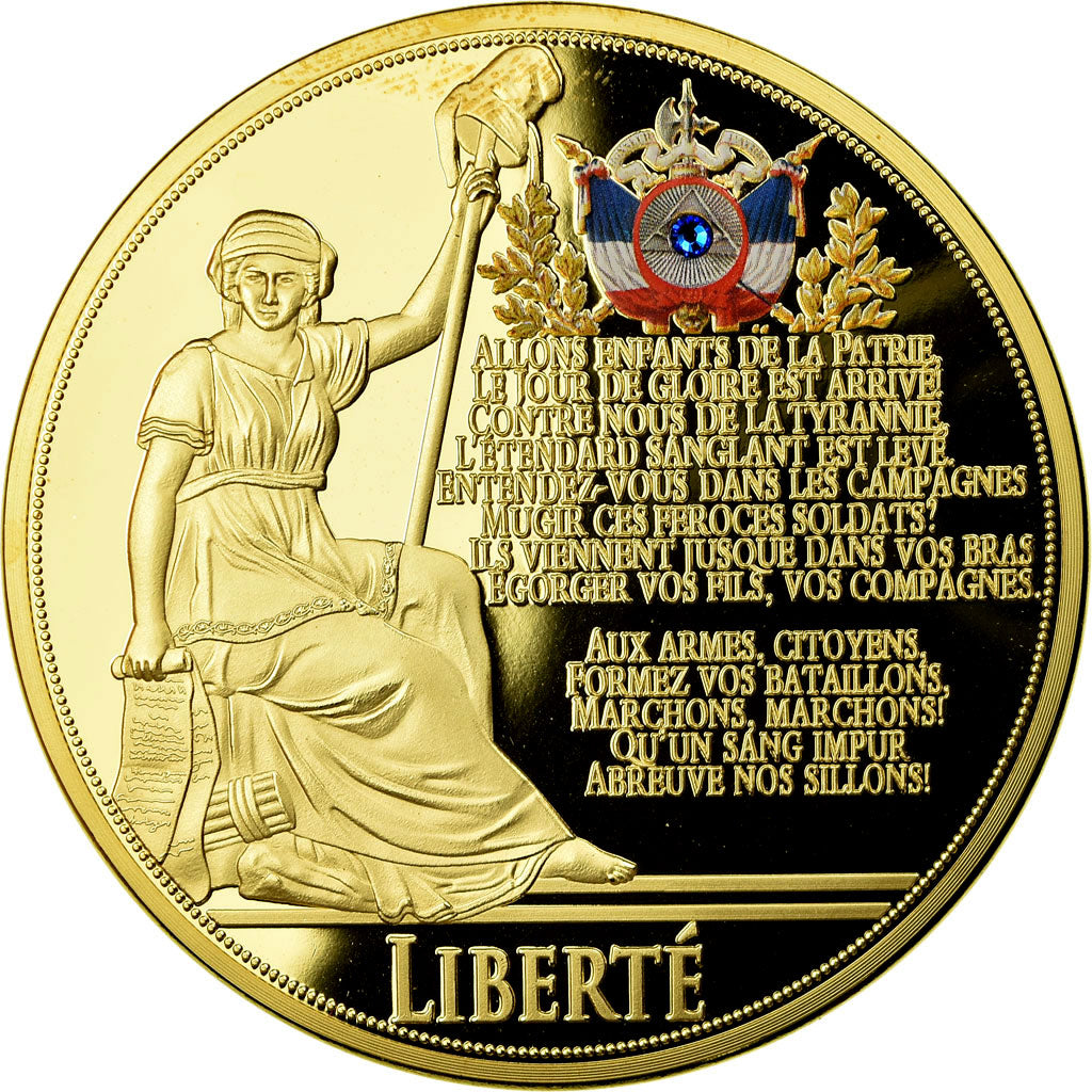 Frankreich, Medaille, Liberté, La Marseillaise, 2015, STGL, Copper Gilt