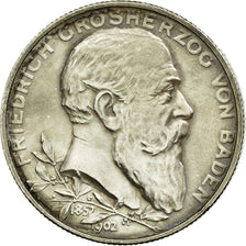 Moneta, Landy niemieckie, BADEN, Friedrich I, 2 Mark, 1902, AU(55-58), Srebro