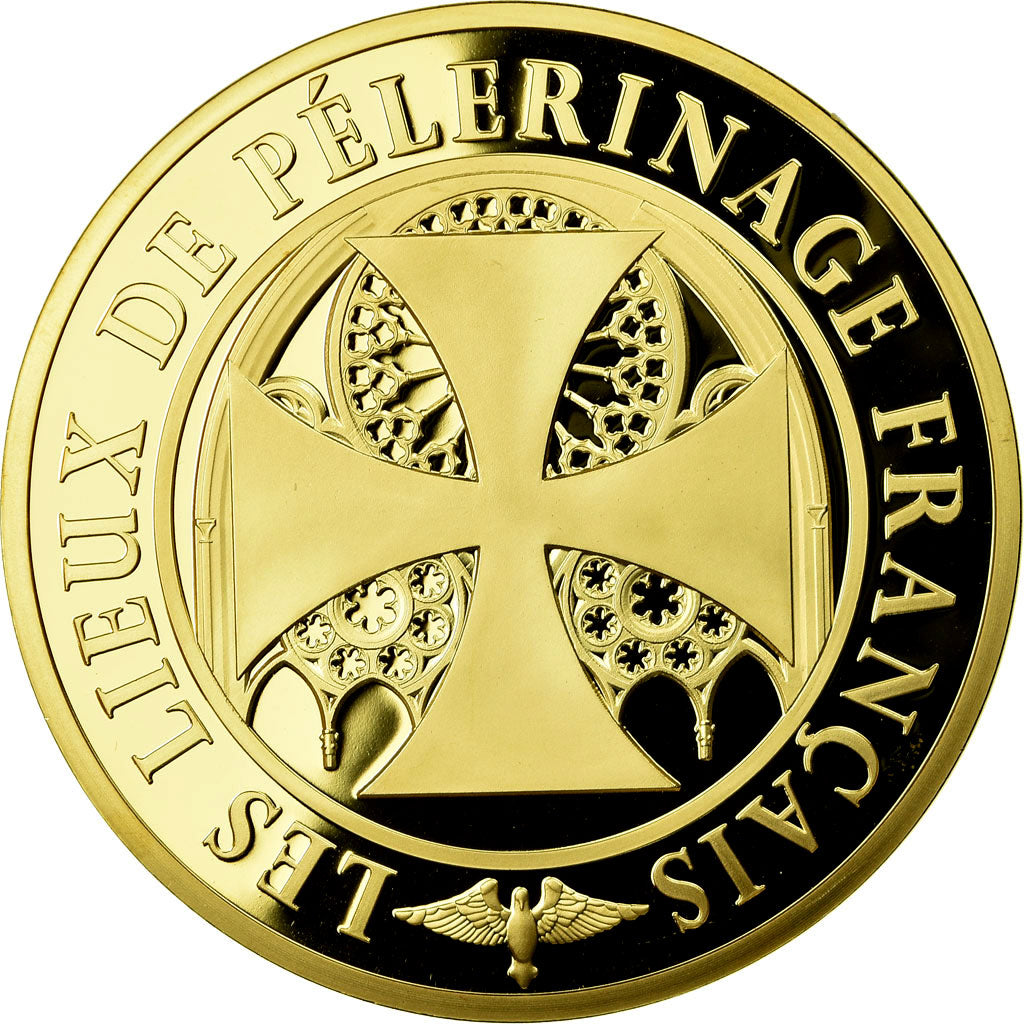 France, Medal, Lourdes, Lieu de Pélerinage Français, MS(65-70), Copper Gilt