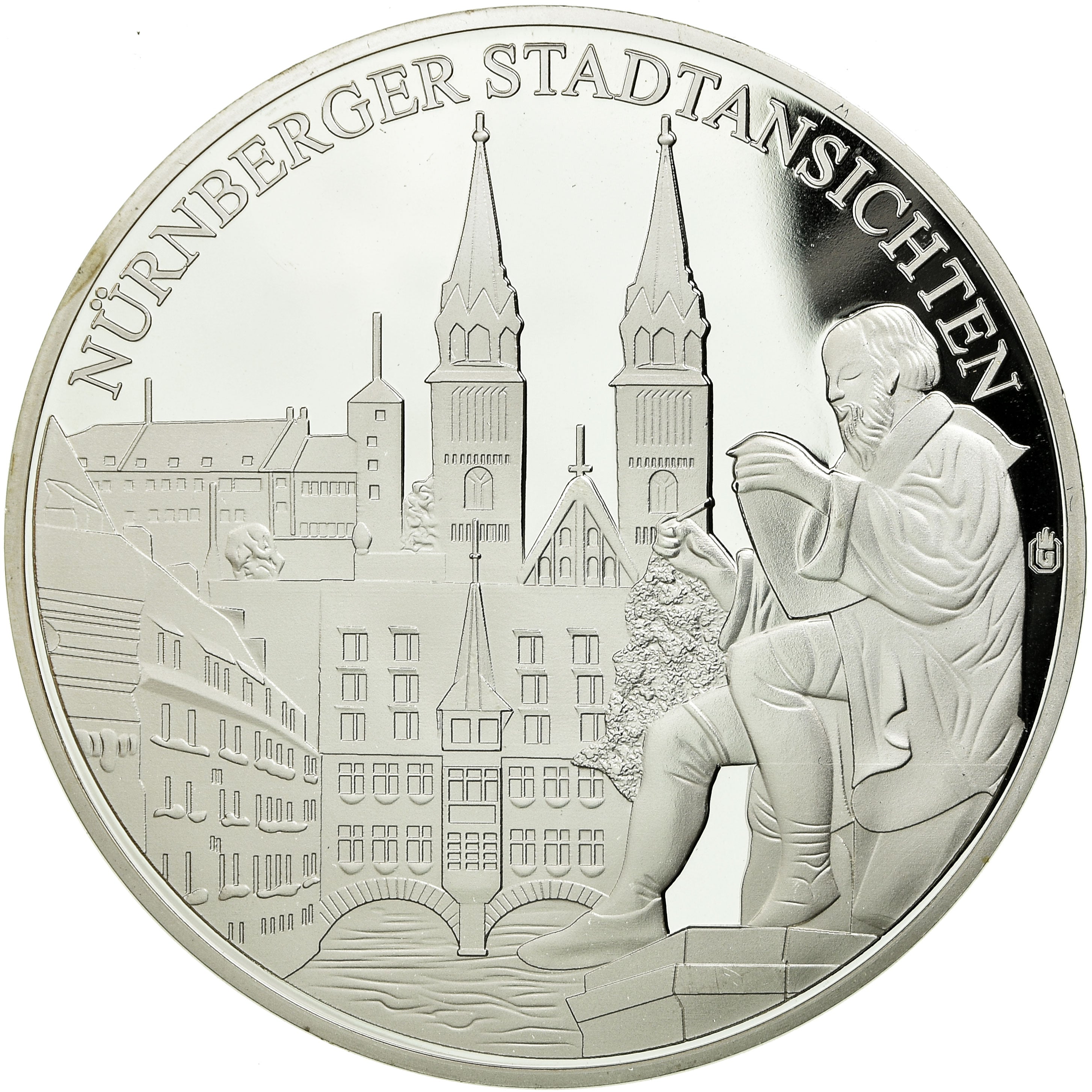 Alemania, medalla, Nuremberg, 2012, FDC, Plata chapada en cobre