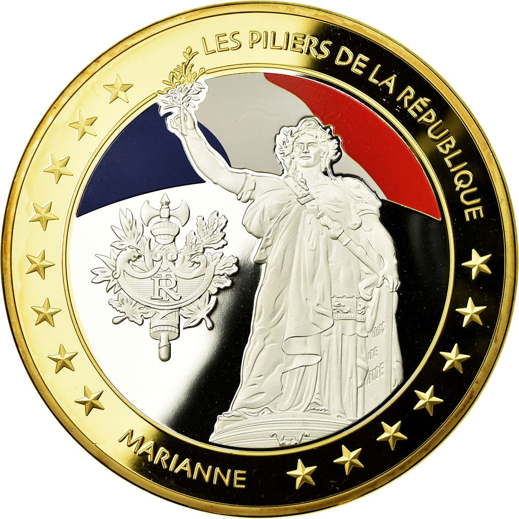 Frankreich, Medaille, Les piliers de la République, Marianne, 2015, STGL