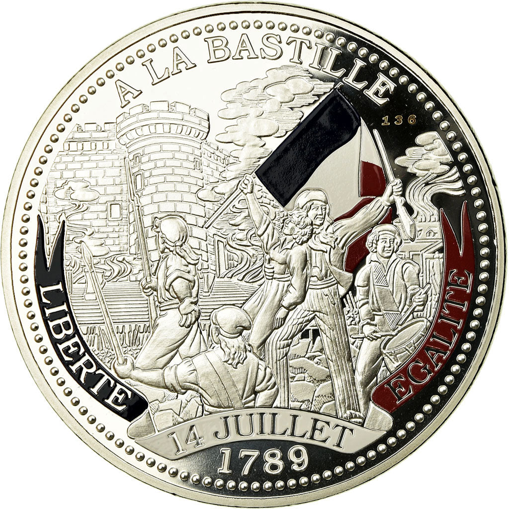 France, Medal, Révolution, à la Bastille, 5 onces, MS(65-70), Silver