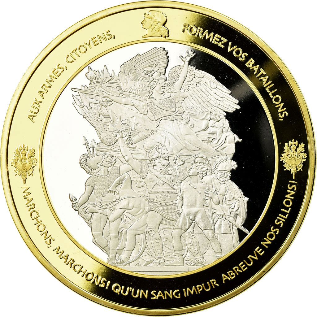 France, Médaille, Les piliers de la République, Marianne, 2015, FDC, Copper