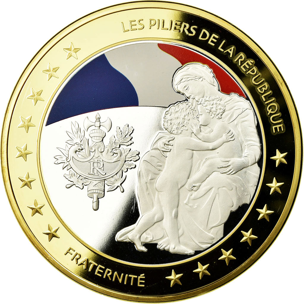 France, Medal, Les Piliers de la république, Fraternité, 2015, MS(65-70)