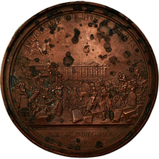 France, Medal, Louis XVI, Arrivée du roi à Paris, 1789, Andrieu, VF(30-35)