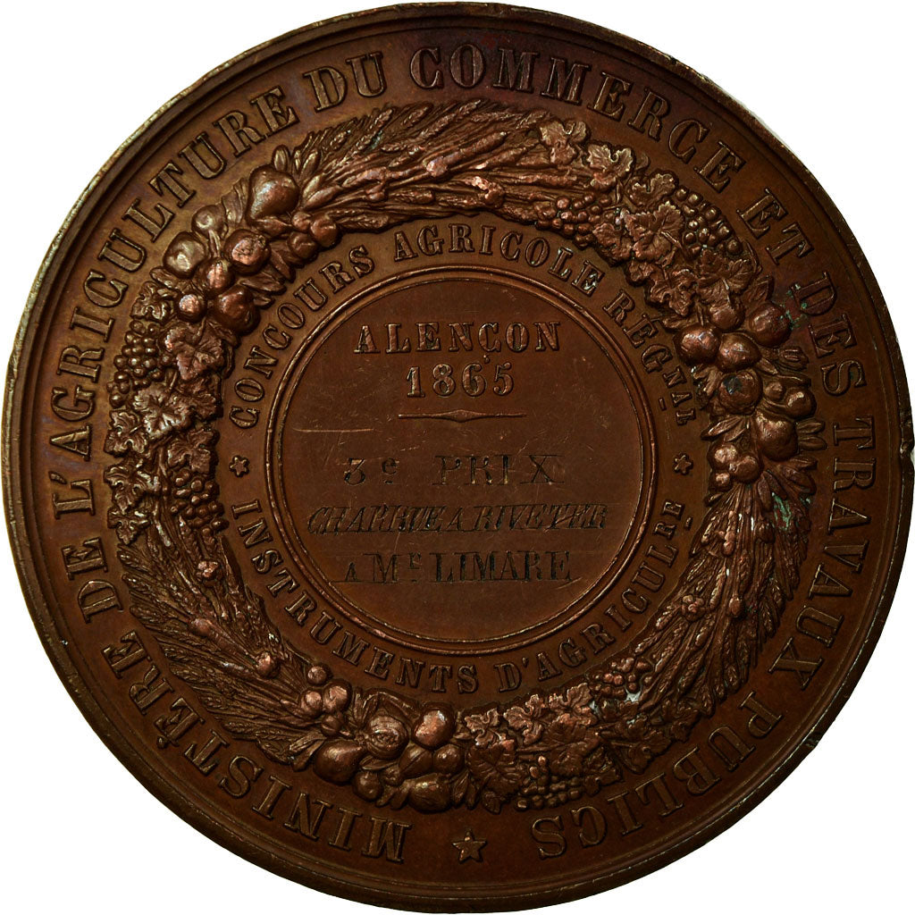 Francja, Medal, Napoléon III, Concours Agricole, Alençon, 1865, Barre