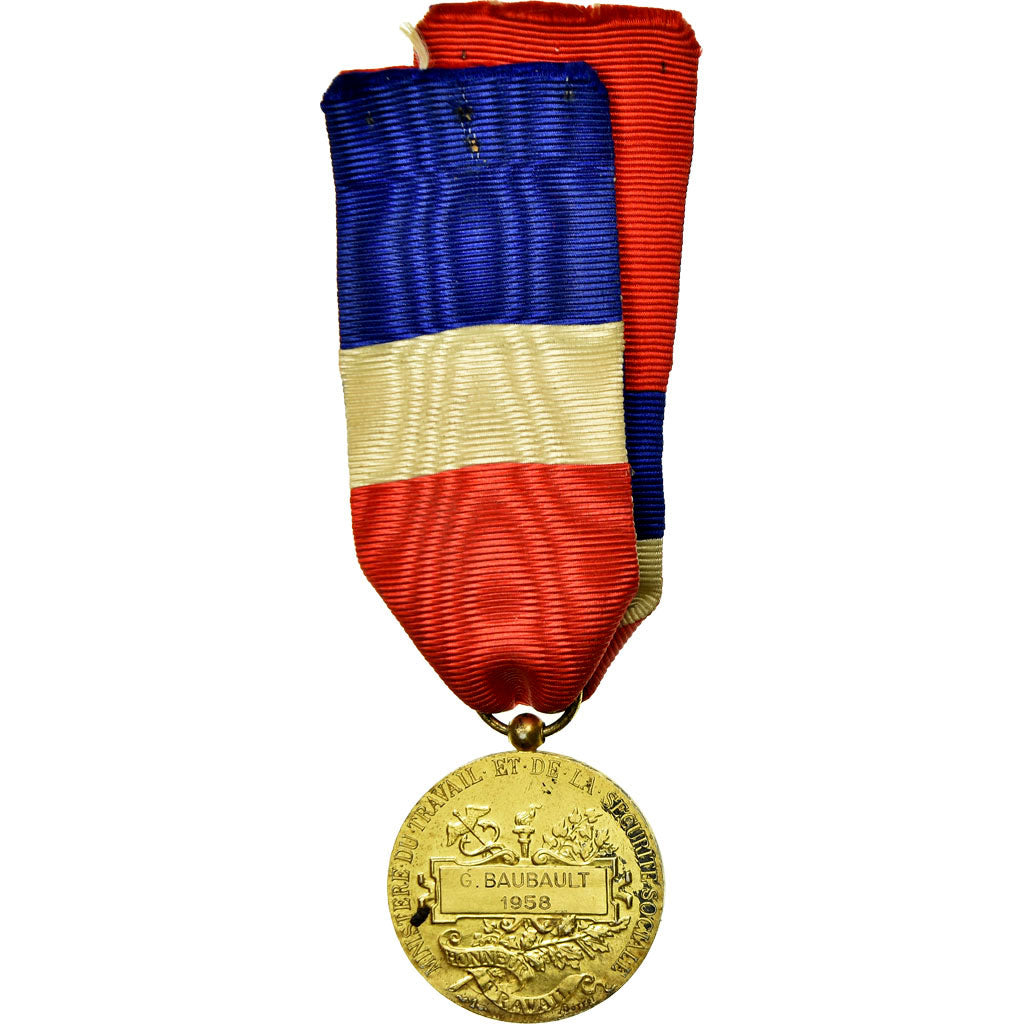 France, Médaille d'honneur du travail, Medal, 1958, Very Good Quality