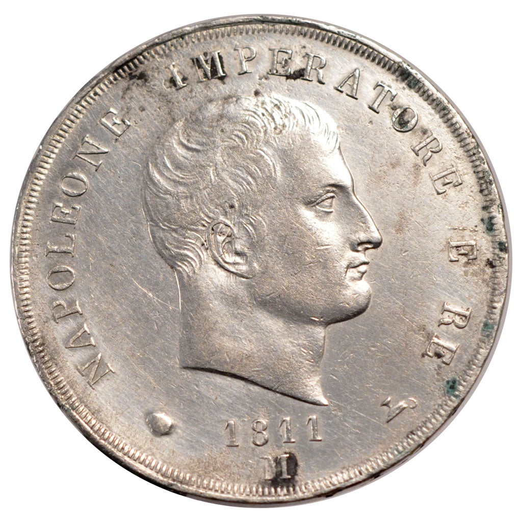 ITALIAN STATES, 5 Lire, 1811, Milan, KM #10.4, MS(60-62), Silver, 24.92