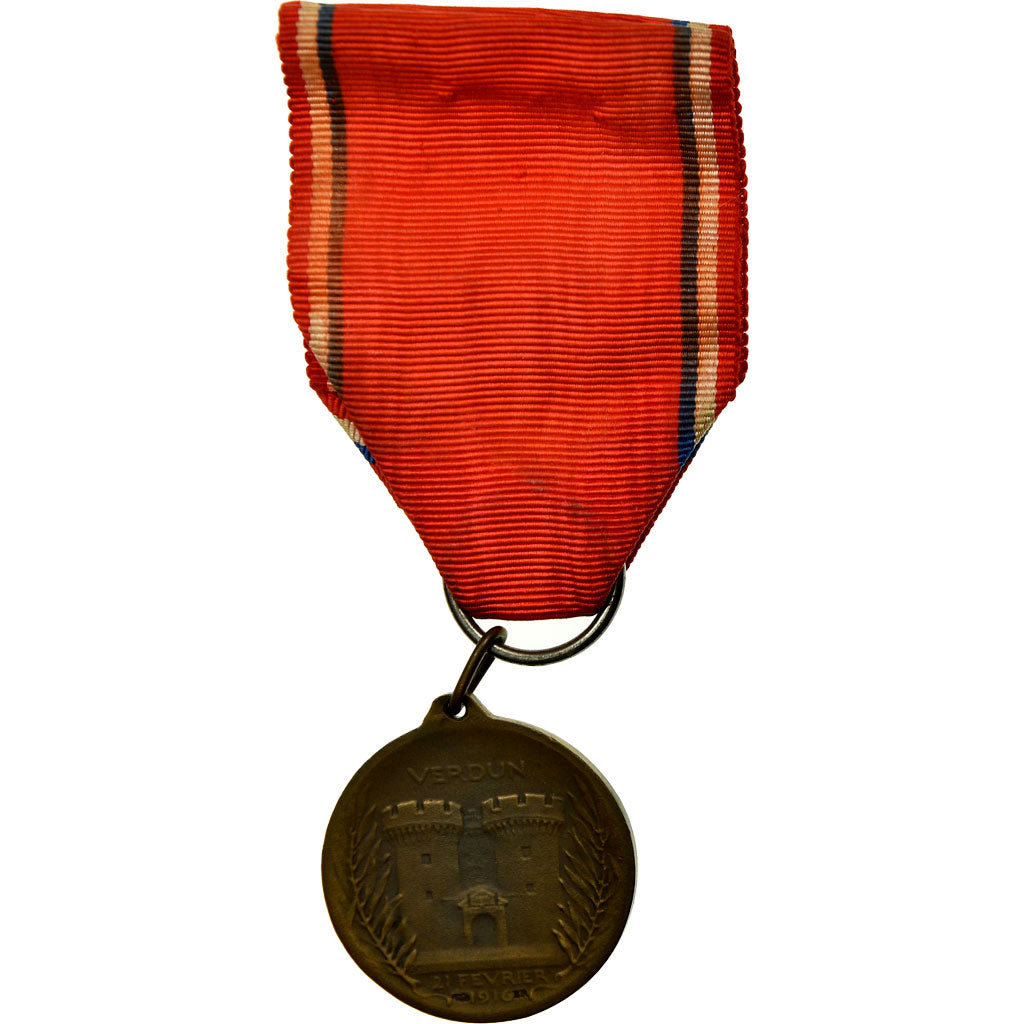 France, Médaille de Verdun, Medal, 1916, Excellent Quality, Vernier, Bronze, 27