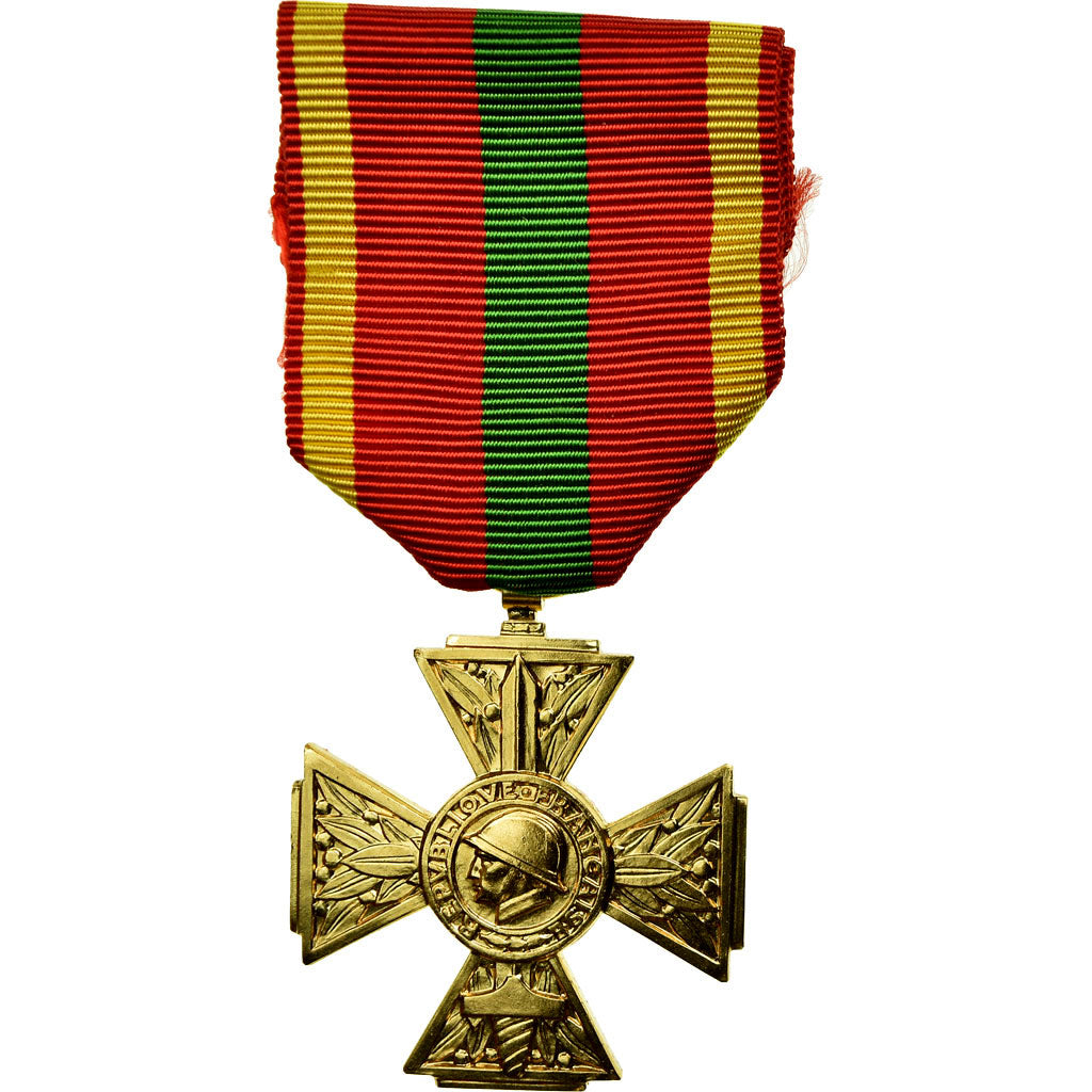 France, Croix du Combattant Volontaire, Médaille, 1939-1945, Non circulé, Gilt