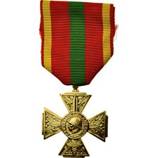 France, Croix du Combattant Volontaire, Médaille, 1939-1945, Non circulé, Gilt