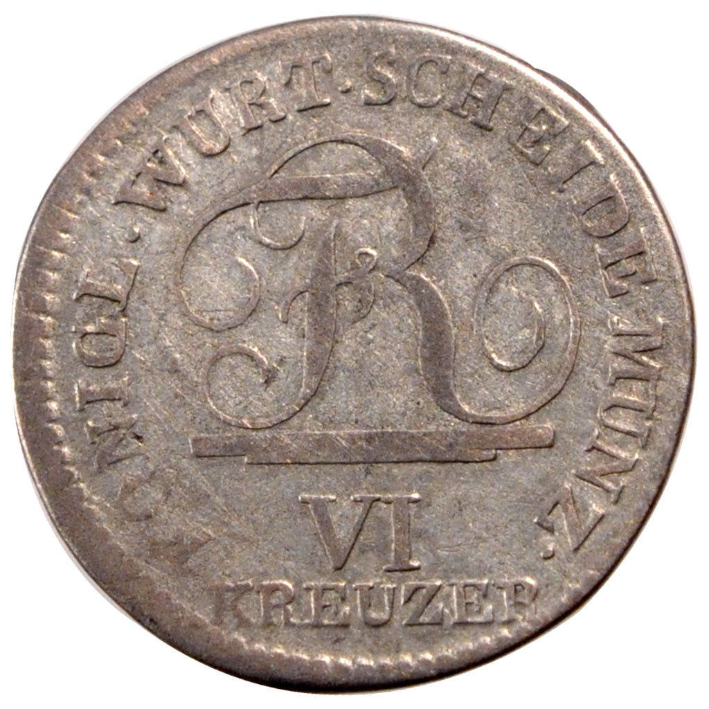 Germany, 6 Kreuzer, 1808, EF(40-45), Billon, 2.18