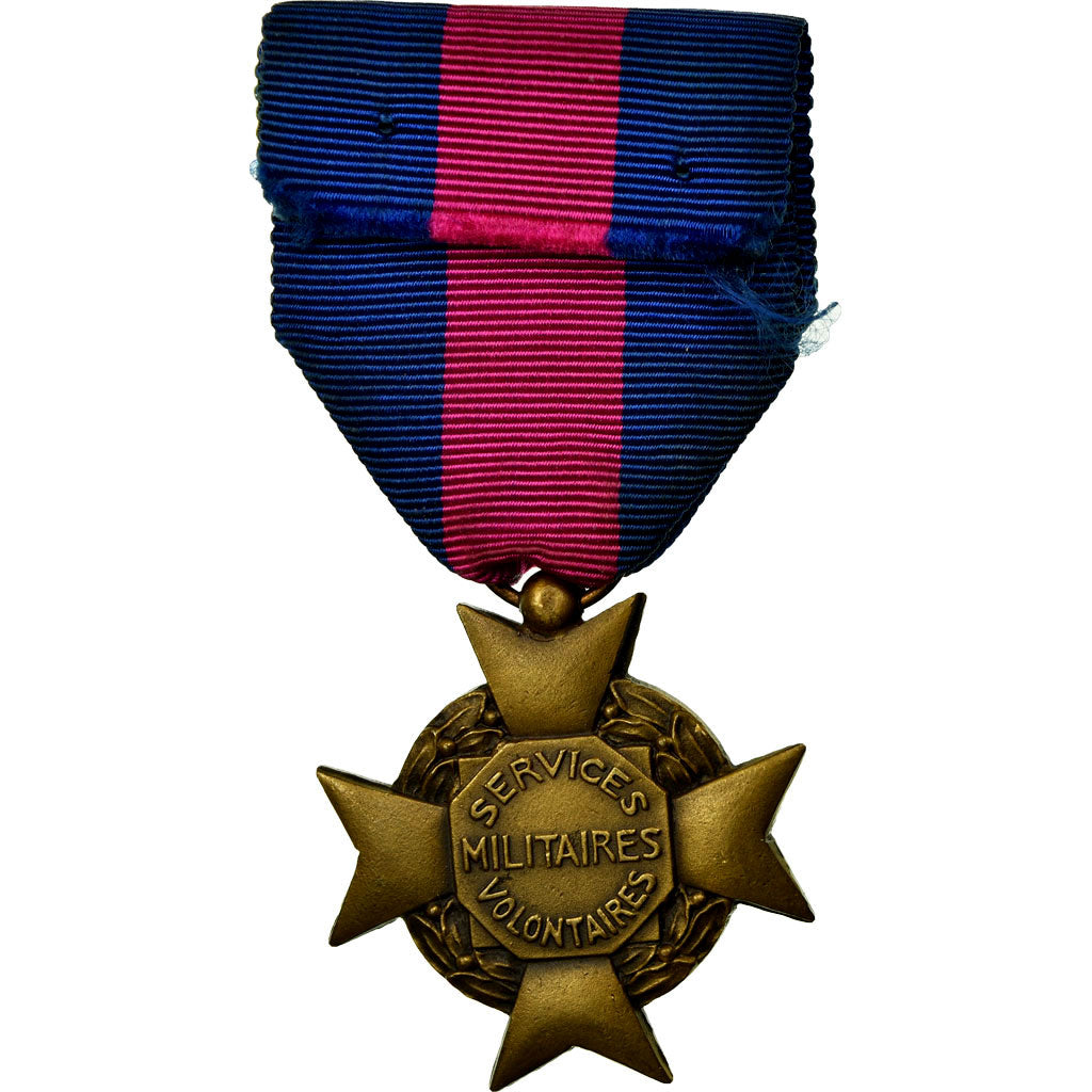 Francia, Services Militaires Volontaires, medalla, Excellent Quality, Bronce, 36