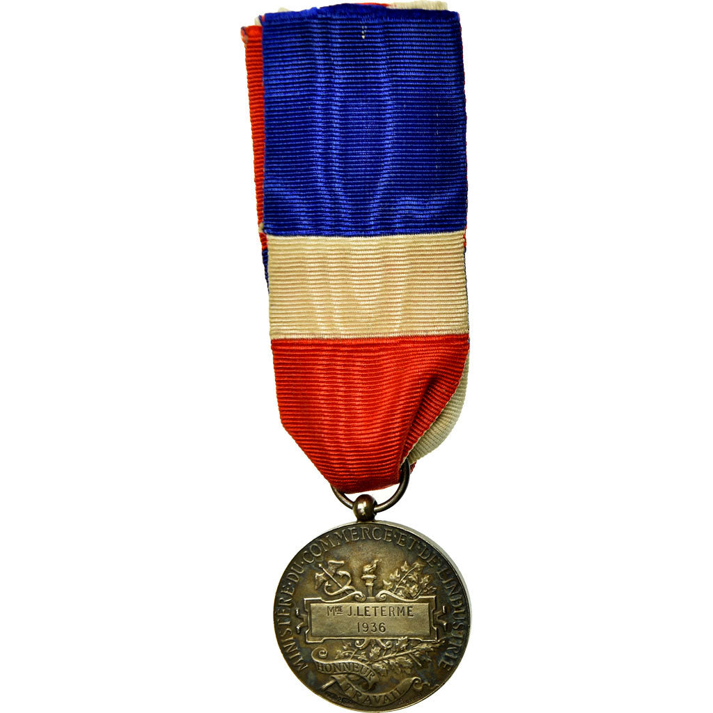 France, Médaille d'honneur du travail, Medal, 1936, Excellent Quality, Borrel