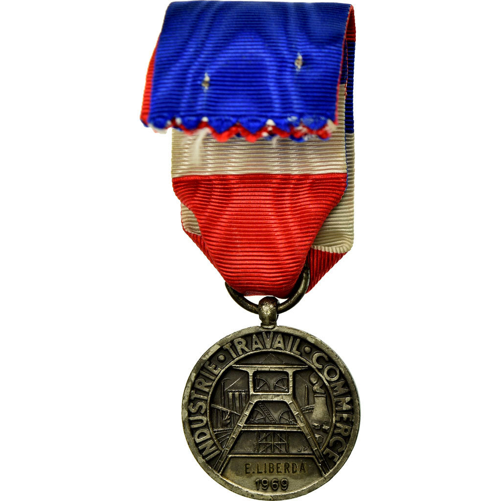 France, Industrie-Travail-Commerce, Medal, 1969, Very Good Quality, Silvered