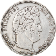 Moeda, França, Louis-Philippe, 5 Francs, 1838, Marseille, VF(30-35), Prata