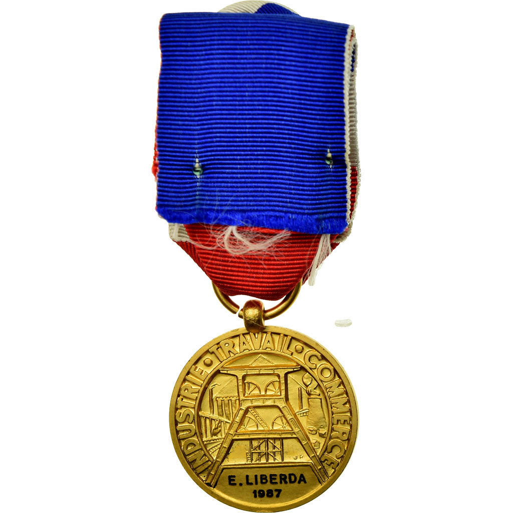 Francia, Industrie-Travail-Commerce, medaglia, 1987, Eccellente qualità, Bronzo