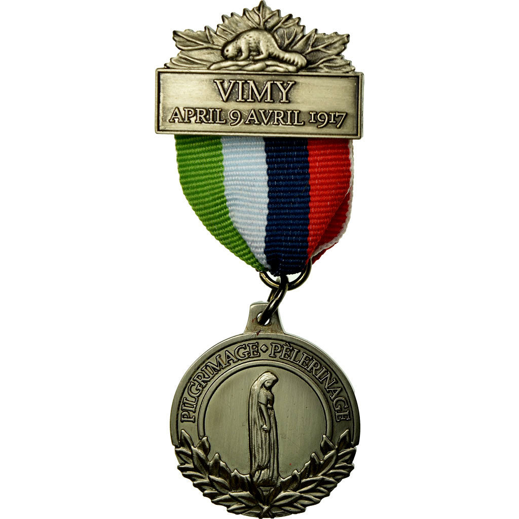 France, Fondation Vimy, Pèlerinage, Medal, 1917, Uncirculated, Silvered bronze