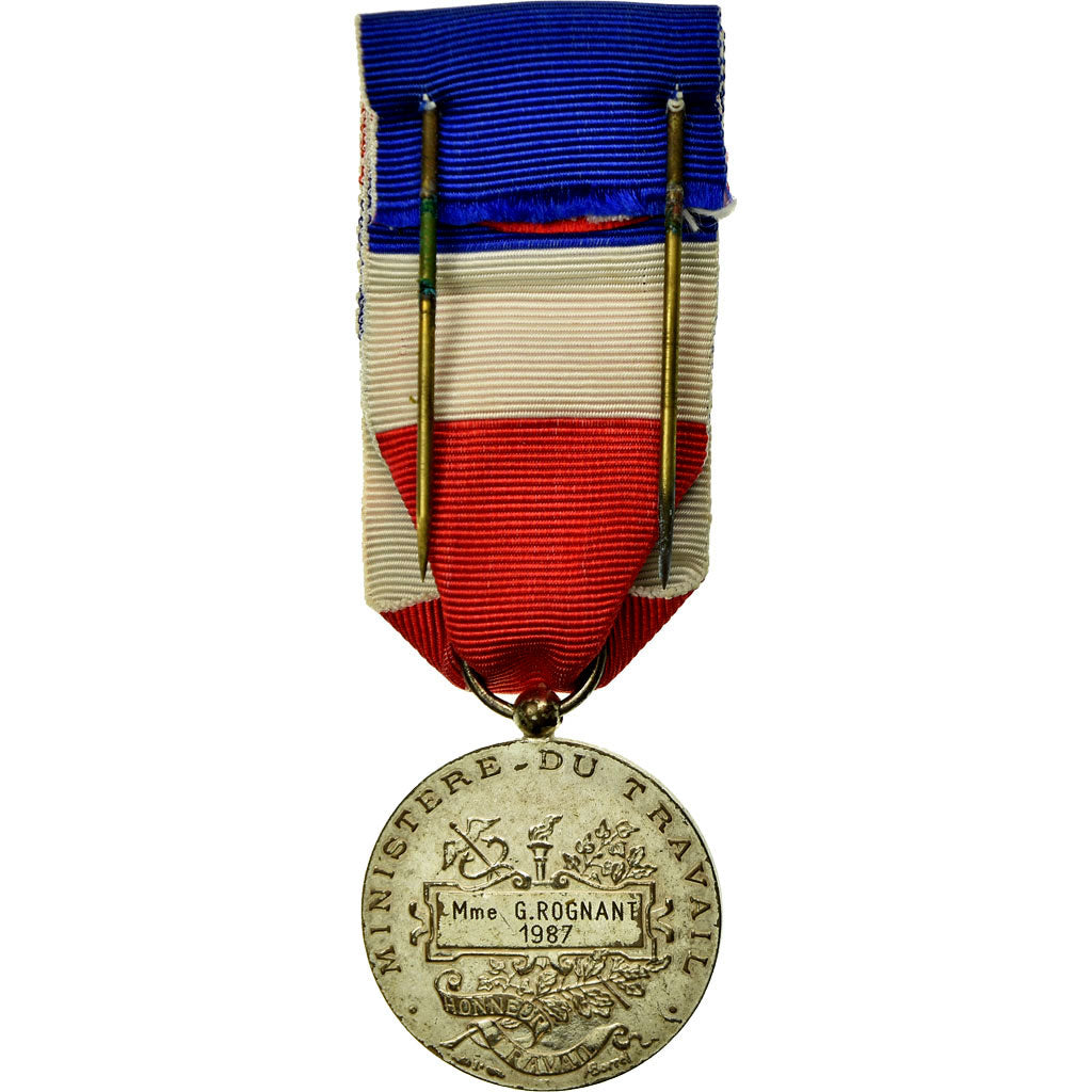 France, Médaille d'honneur du travail, Medal, 1987, Excellent Quality