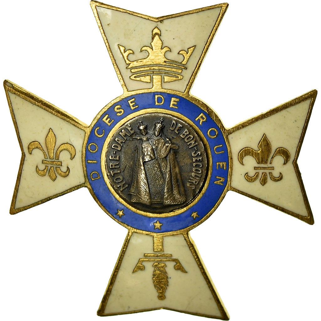 France, Croix de Procession du Diocèse de Rouen, Medal, Excellent Quality