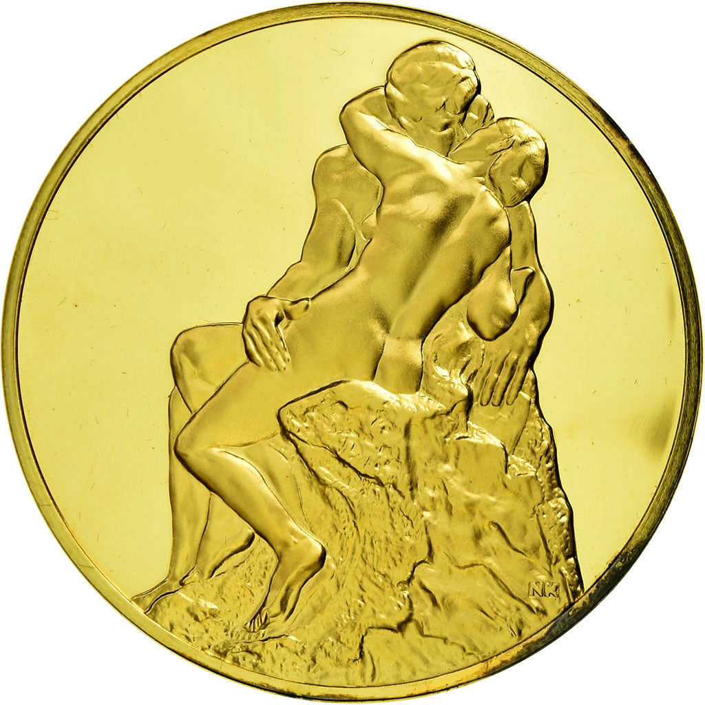 Francia, medalla, Le Baiser, Auguste Rodin, SC+, Oro vermeil