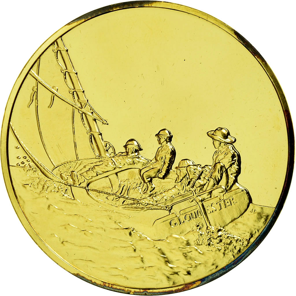 France, Medal, Breezing Up, 1876, Winslow Homer, MS(64), Vermeil