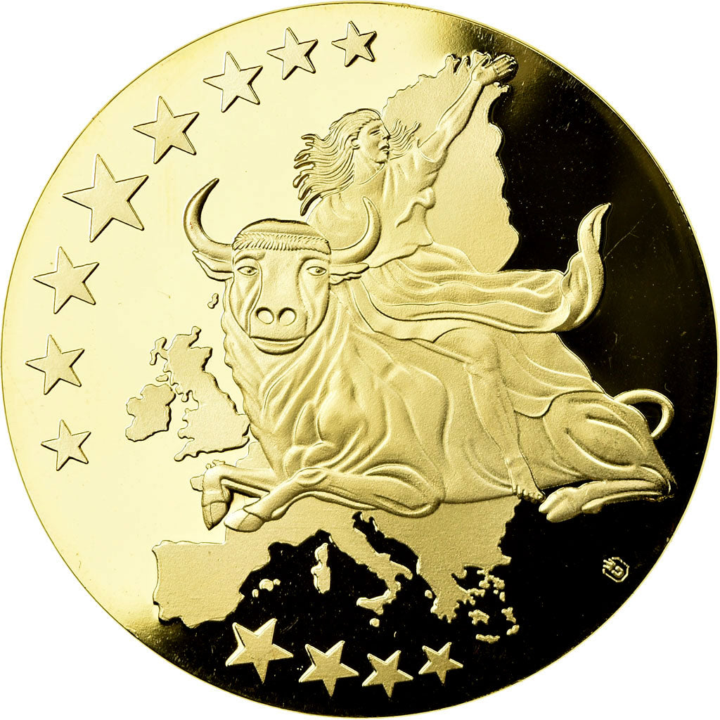 Frankreich, Medaille, Monnaie Européenne, Billet de 100 Euro, STGL, Copper Gilt