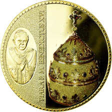 Vatican, Medal, Benoit XVI, Tiara Papalis, MS(65-70), Copper Gilt