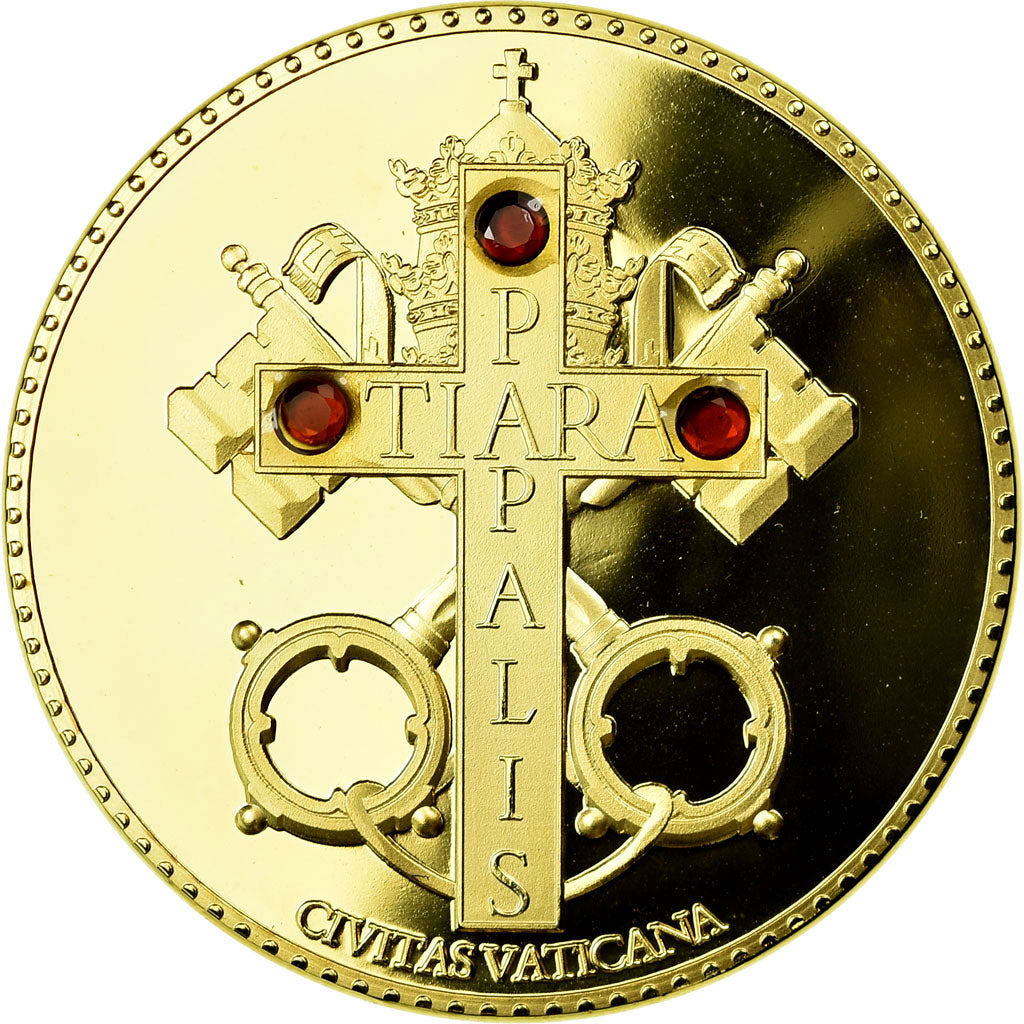 Vatican, Medal, Benoit XVI, Tiara Papalis, MS(65-70), Copper Gilt
