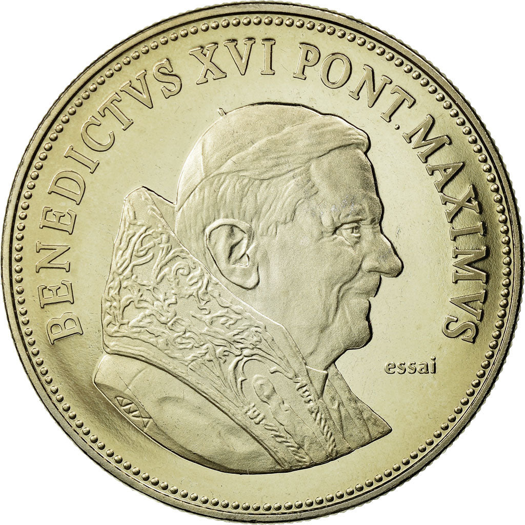 Vatican, Medal, Le Pape Benoit XVI, MS(65-70), Copper-nickel