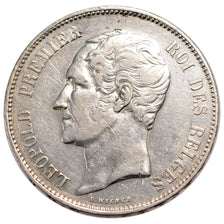 BELGIUM, 5 Francs, 5 Frank, 1865, KM #17, EF(40-45), Silver, 24.85