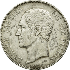Moneta, Belgia, Leopold I, 5 Francs, 5 Frank, 1865, AU(50-53), Srebro