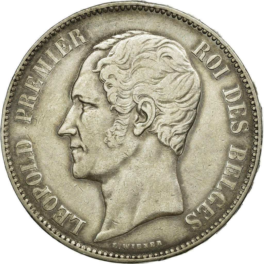 Coin, Belgium, Leopold I, 5 Francs, 5 Frank, 1853, AU(50-53), Silver, KM:17