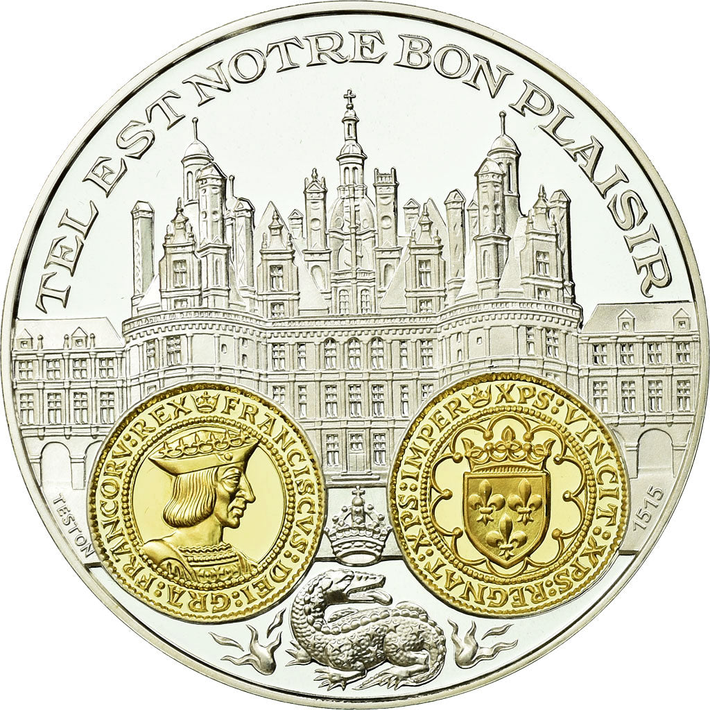 France, Medal, 2000 Ans d'Histoire Monétaire, Teston François Ier, MS(65-70)