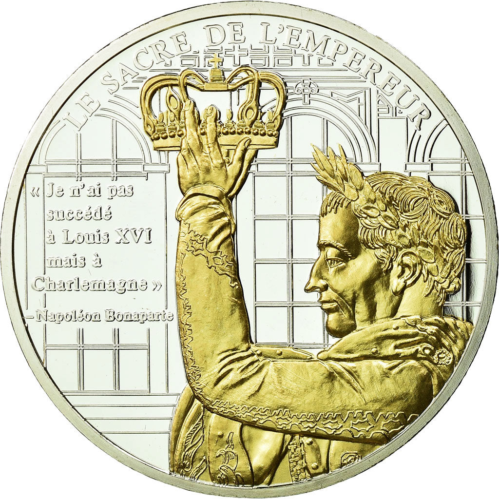 Francia, medalla, La vie de Napoléon Bonaparte, le Sacre de l'Empereur, FDC
