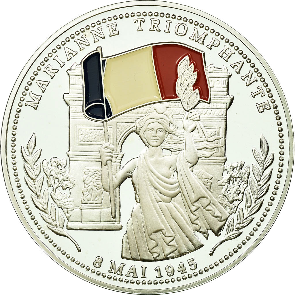 France, Medal, Seconde Guerre Mondiale, Marianne Triomphante, MS(65-70), Silver