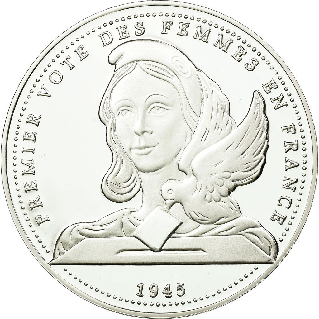 France, Médaille, Premier Vote des Femmes en France, FDC, Argent