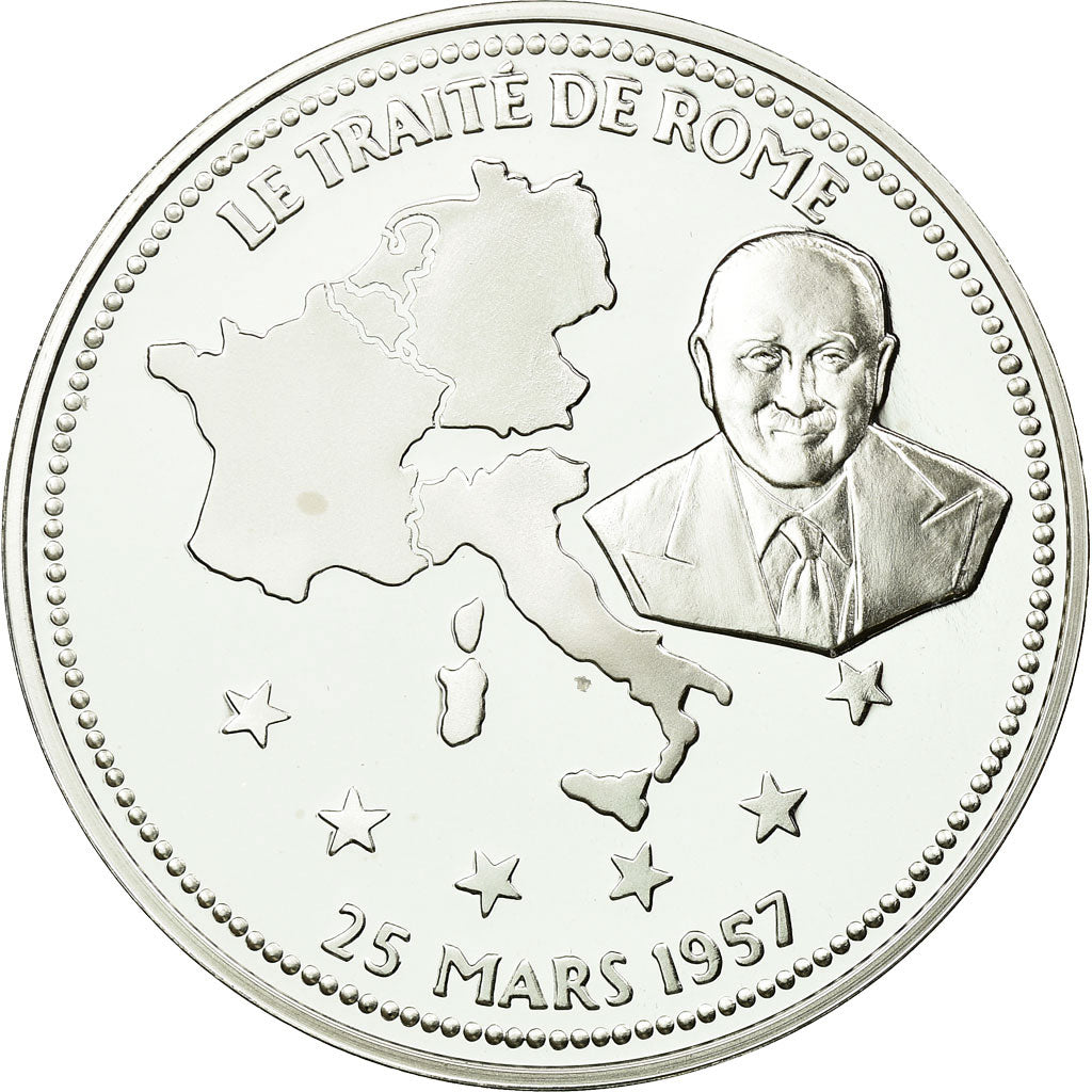 France, Medal, Le Traité de Rome, History, MS(65-70), Silver