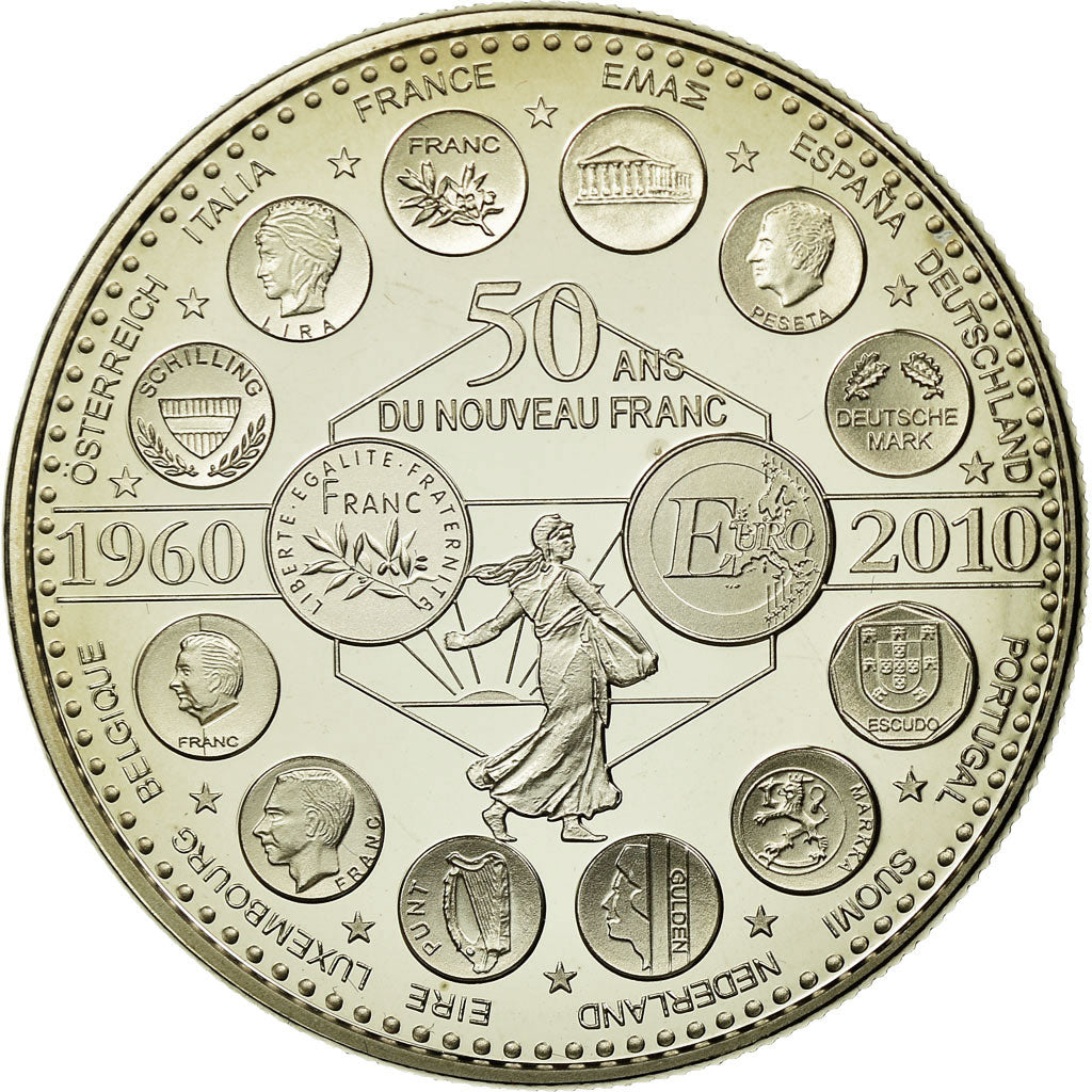 Francja, Medal, L'Europe des XXVII, 50 ans du nouveau Franc, Historia, 2010