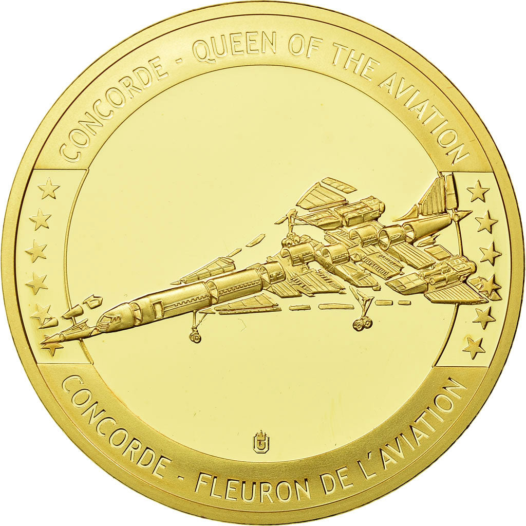 França, Medal, Concorde, La Légende, Aviação, MS(65-70), Cobre Dourado