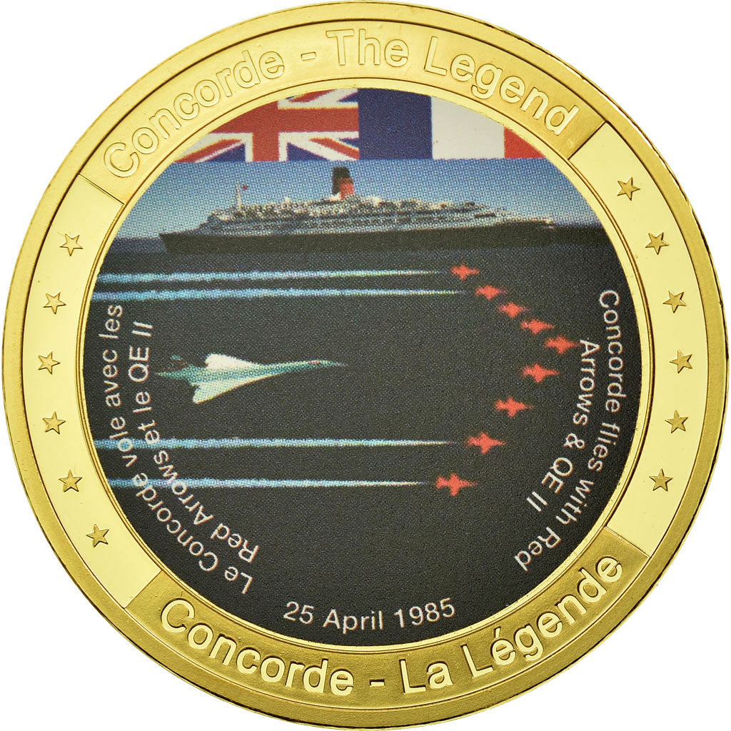 France, Medal, Concorde, La Légende, Aviation, MS(64), Copper Gilt