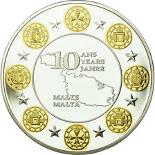France, Medal, Malte, 10 Ans dans l'Europe, 2012, MS(65-70), Copper Plated